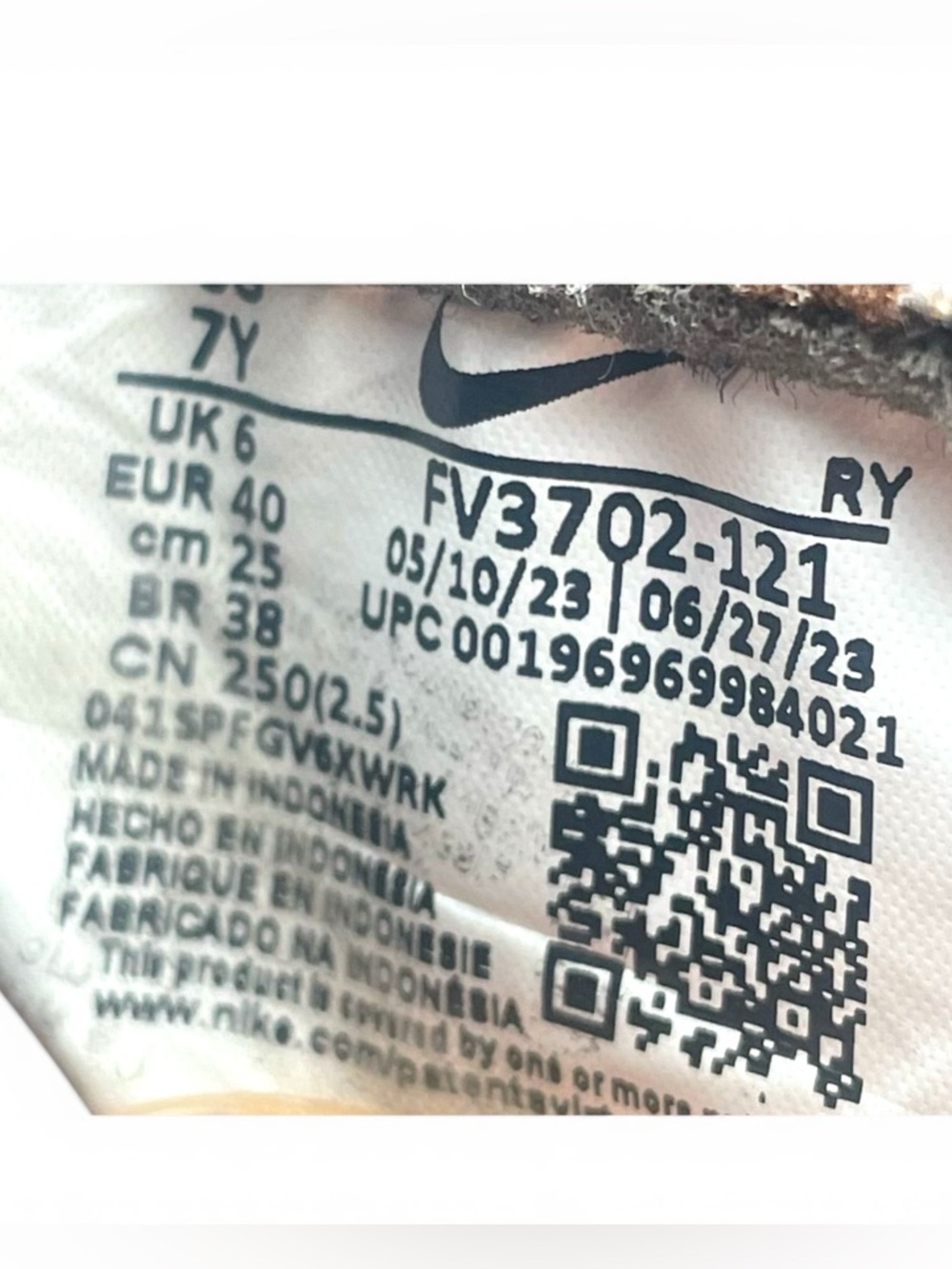 Nike Air Force 1 Low Beige Brown Swoosh 7Y Women’s 8.5 - Picture 10 of 10